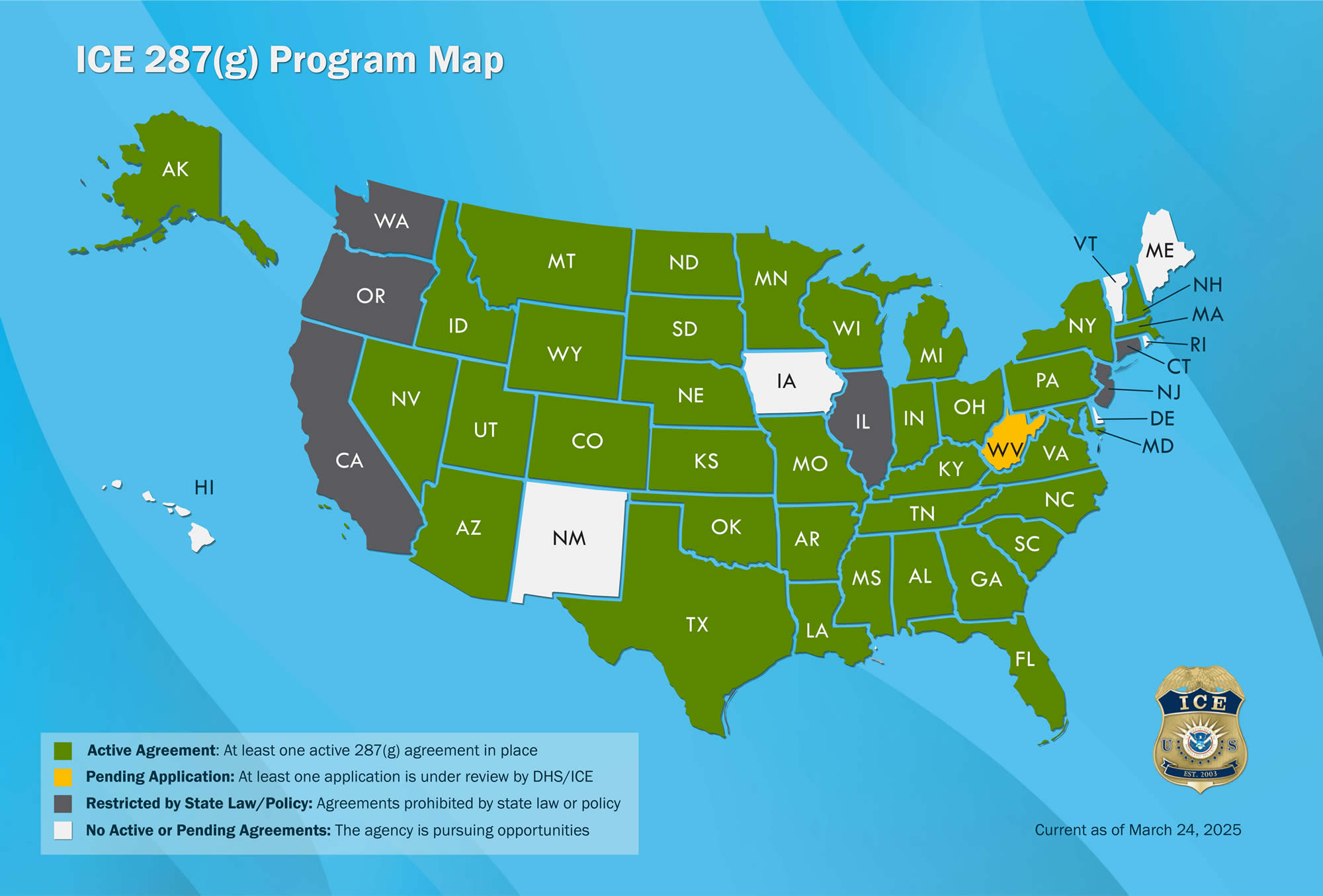 ICE 287(g) Program Map