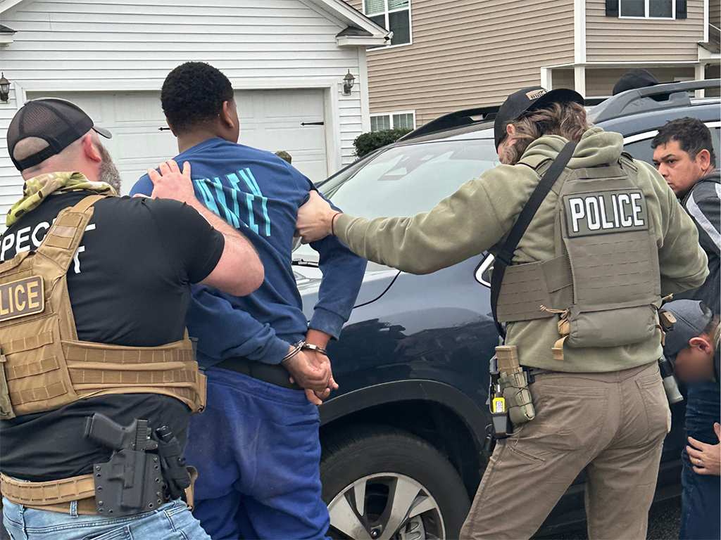 ICE officials arrest Tren de Aragua gang members in Charleston, South Carolina, Feb. 3 during a routine daily operation.