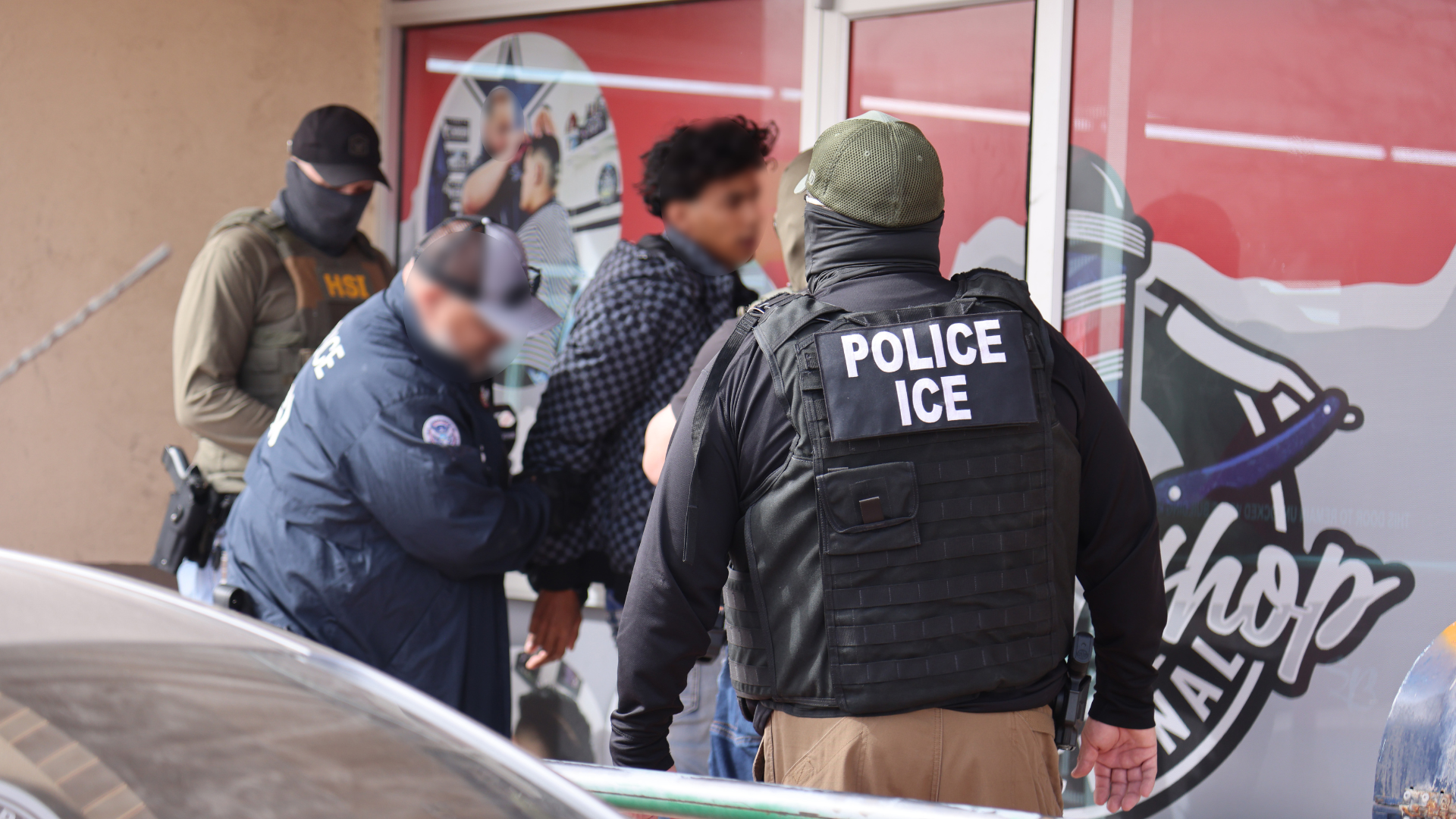 ICE officials arrest an illegal alien in El Paso Feb. 12.