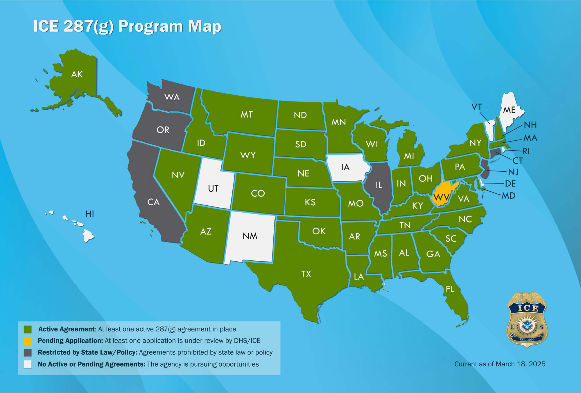 ICE 287(g) Program Map