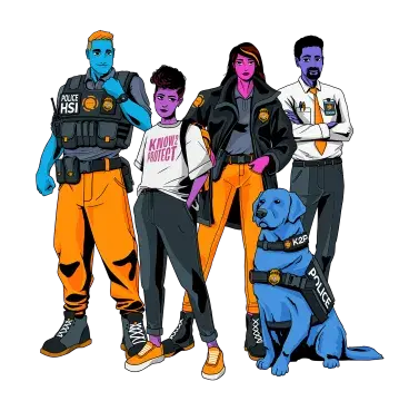 Meet the iGuardians(TM): A savvy duo of HSI special agents and their trusty canine sidekick join forces with a student and teacher to form our team of iGuardians(TM).