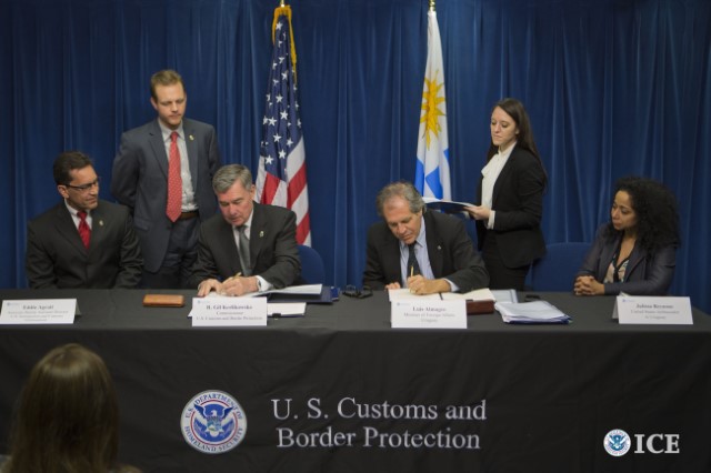 CBP commissioner, on behalf of CBP and ICE, and Uruguay's minister of foreign affairs sign Customs Mutual Assistance Agreement