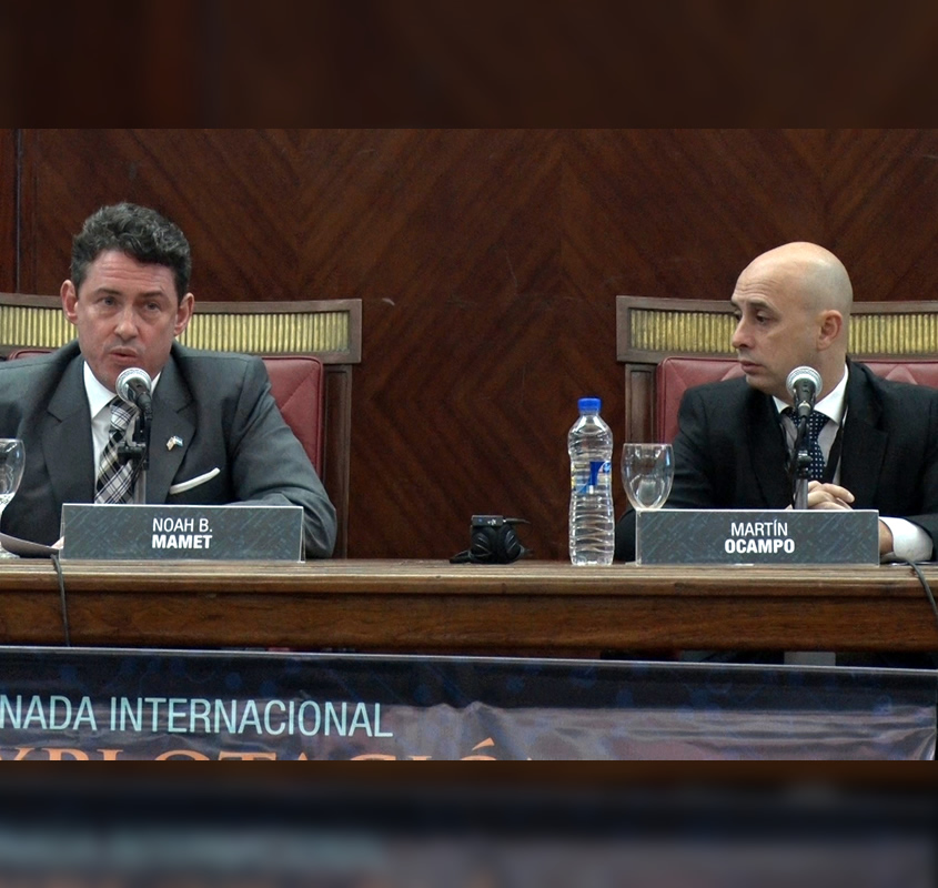 U.S. Ambassador to Argentina Noah B. Mamet and Buenos Aires State Attorney Martin Ocampo speak at inauguration of international training